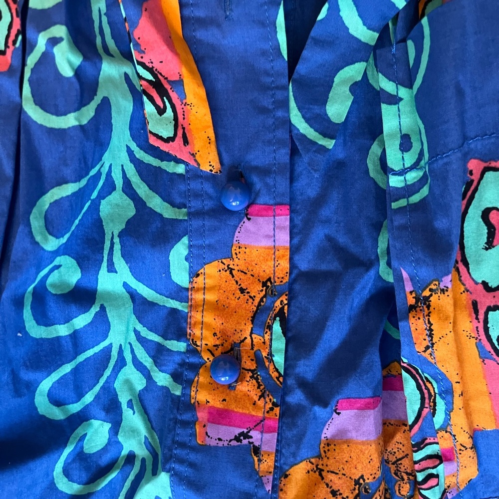 Tracy Reese Kirby Blue and Orange Floral Midi Dress Sz 0 - Picture 5 of 8